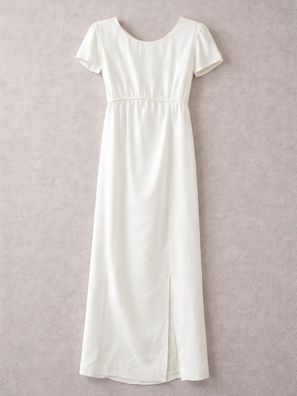 Vintage Jeffrey & Dara Ivory Dress Bow Back Sheer Train Formal Evening Size 6P